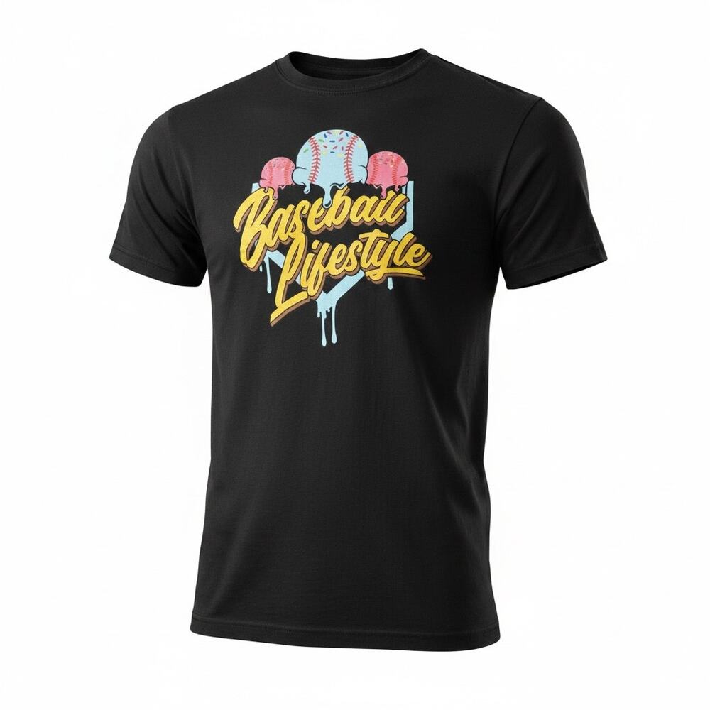 Baseball 101 Ice Cream Tee - Cotton Candy